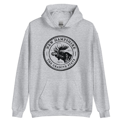 New Hampshire Moose Hoodie - NH Moose Hooded Sweatshirt