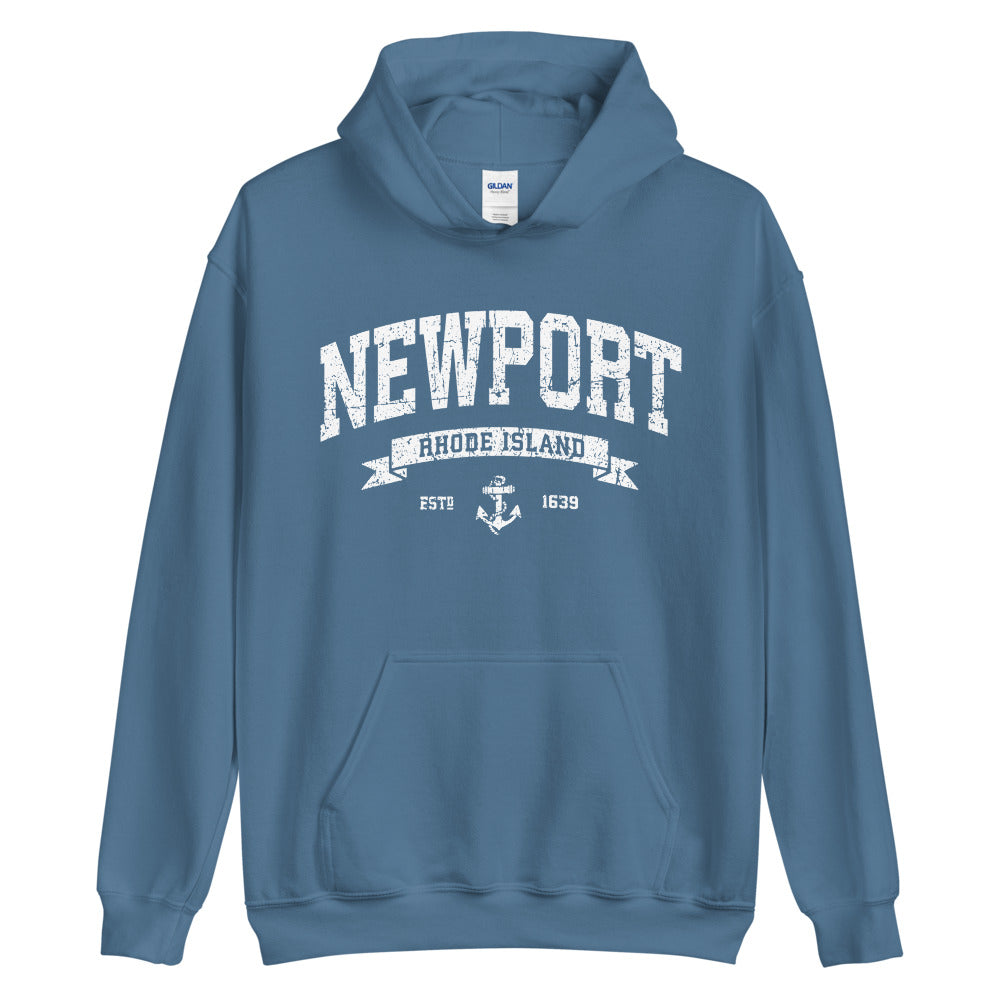 Newport RI Sweatshirt - Distressed Vintage Nautical Newport Hoodie