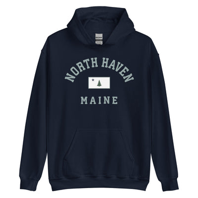 North Haven Sweatshirt - Vintage North Haven Maine 1901 Flag Hooded Sweatshirt