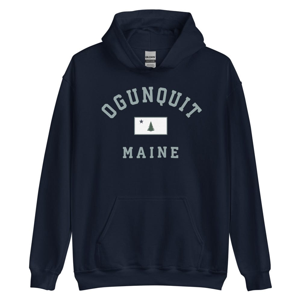 Ogunquit Sweatshirt - Vintage Ogunquit Maine 1901 Flag Hooded Sweatshirt
