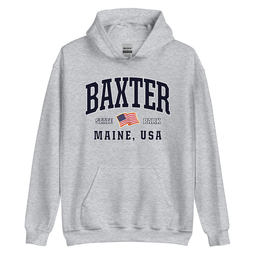 Patriotic Baxter Hoodie - USA Flag Baxter, Maine 4th of July Sweatshirt