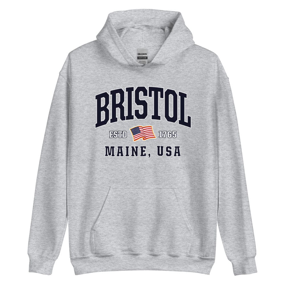Patriotic Bristol Hoodie - USA Flag Bristol, Maine 4th of July Sweatshirt