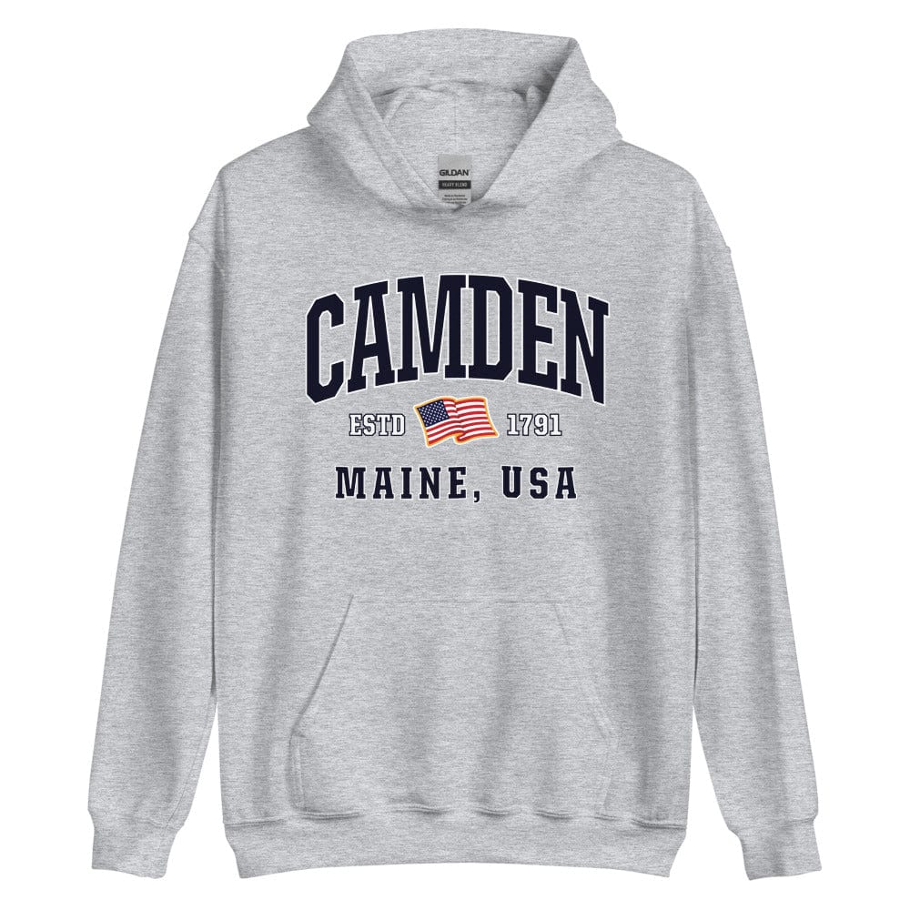 Patriotic Camden Hoodie - USA Flag Camden, Maine 4th of July Sweatshirt