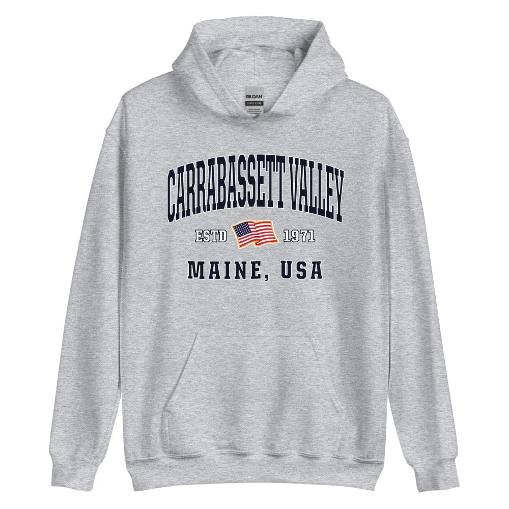 Patriotic Carrabassett Valley Hoodie - USA Flag Carrabassett Valley, Maine 4th of July Sweatshirt