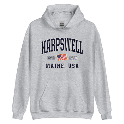 Patriotic Harpswell Hoodie - USA Flag Harpswell, Maine 4th of July Sweatshirt
