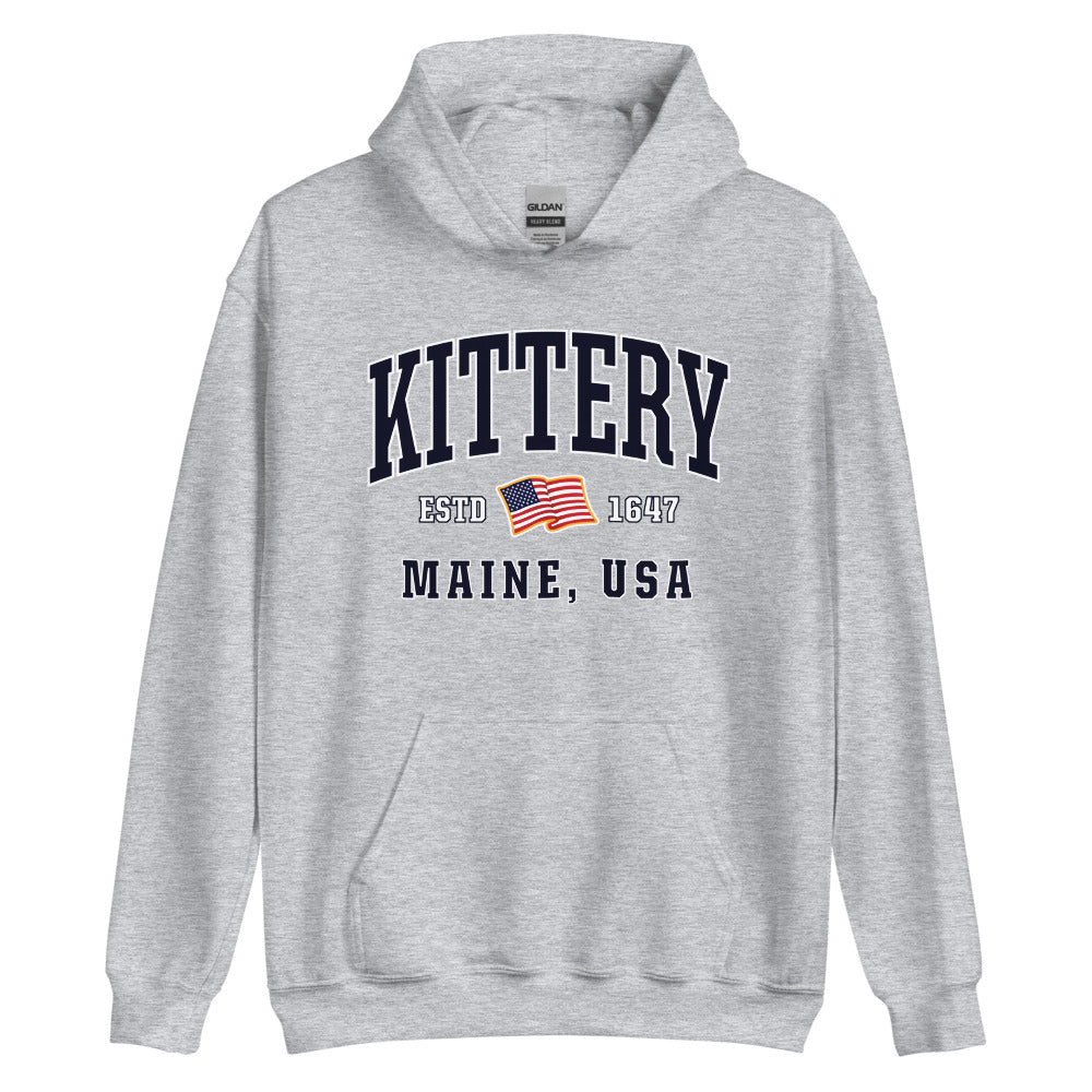 Patriotic Kittery Hoodie - USA Flag Kittery, Maine 4th of July Sweatshirt