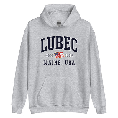 Patriotic Lubec Hoodie - USA Flag Lubec, Maine 4th of July Sweatshirt