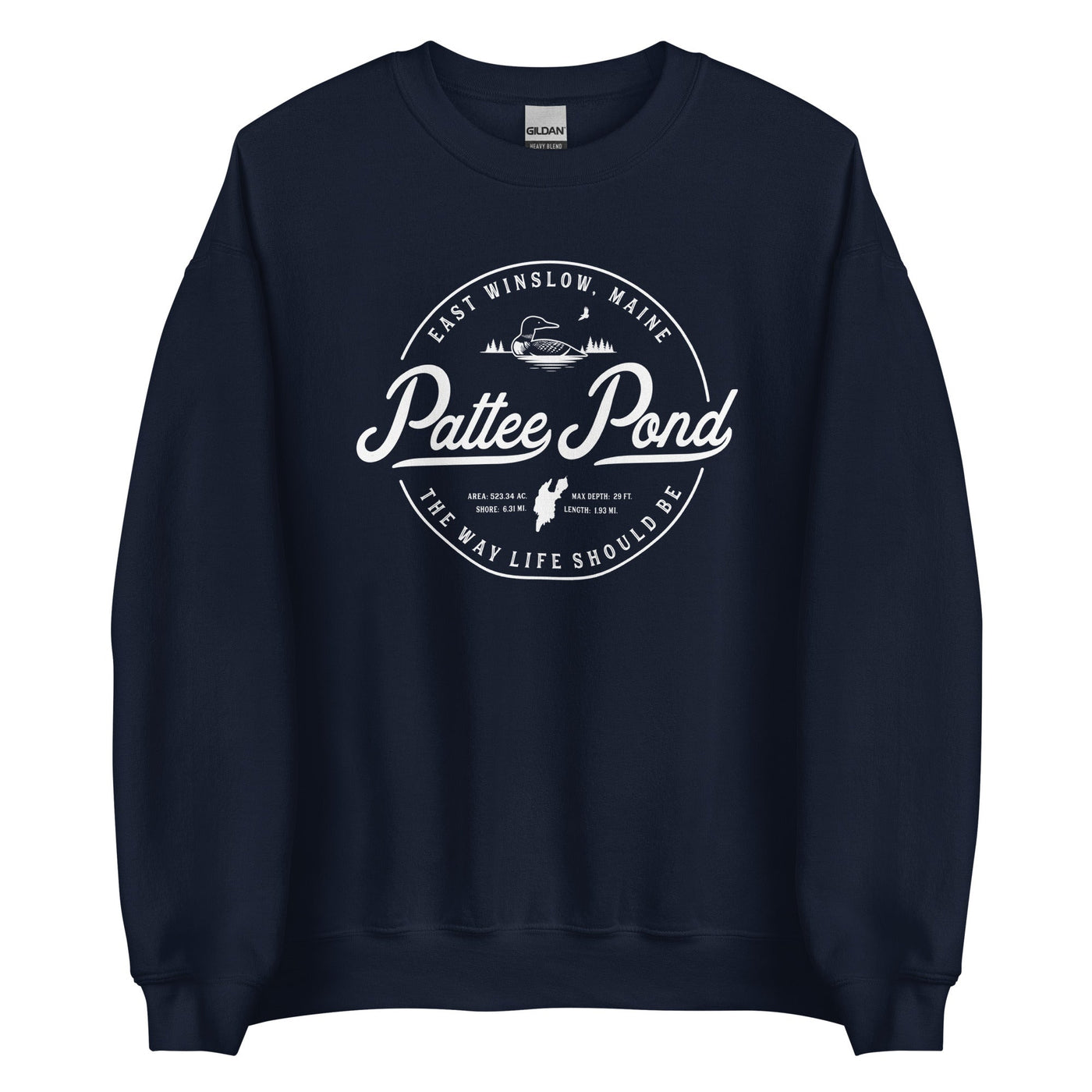 Pattee Pond Sweatshirt - Maine Travel Vacation Logo Souvenir Crewneck-207 Threads