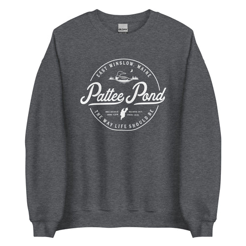 Pattee Pond Sweatshirt - Maine Travel Vacation Logo Souvenir Crewneck