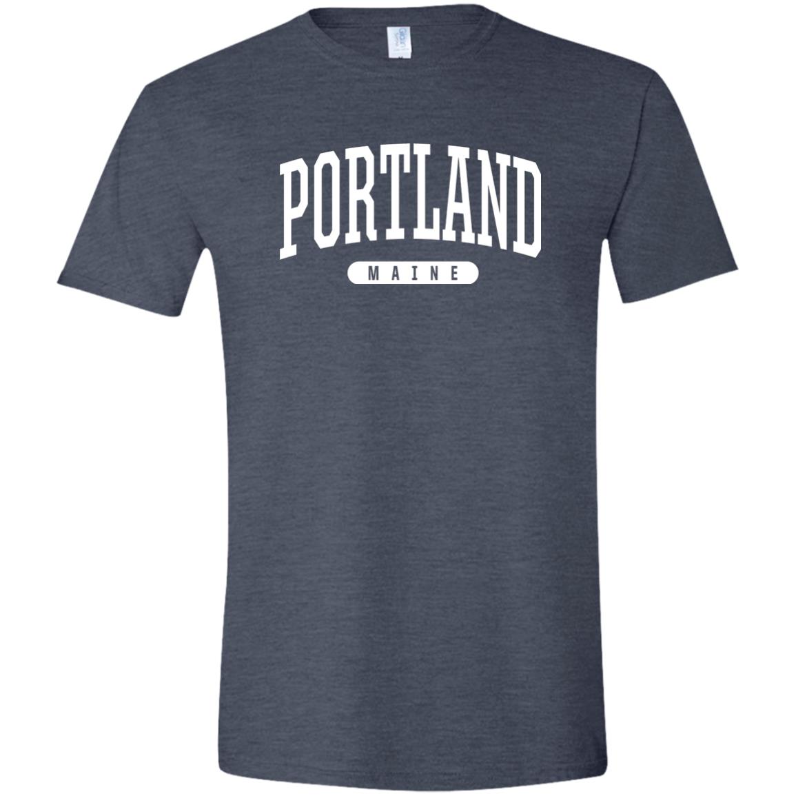 Portland Maine Shirt - College University Style Arch Letters - Comfy Soft T-Shirt (Unisex Tee) - 207 Threads