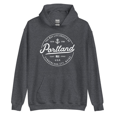 Portland Sweatshirt - Maine Travel Vacation Logo Souvenir Hoodie