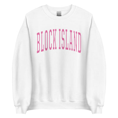 Preppy Trendy Block Island Crewneck Sweatshirt - Oversized Block Island Sweatshirt - Light Pink & Baby Blue