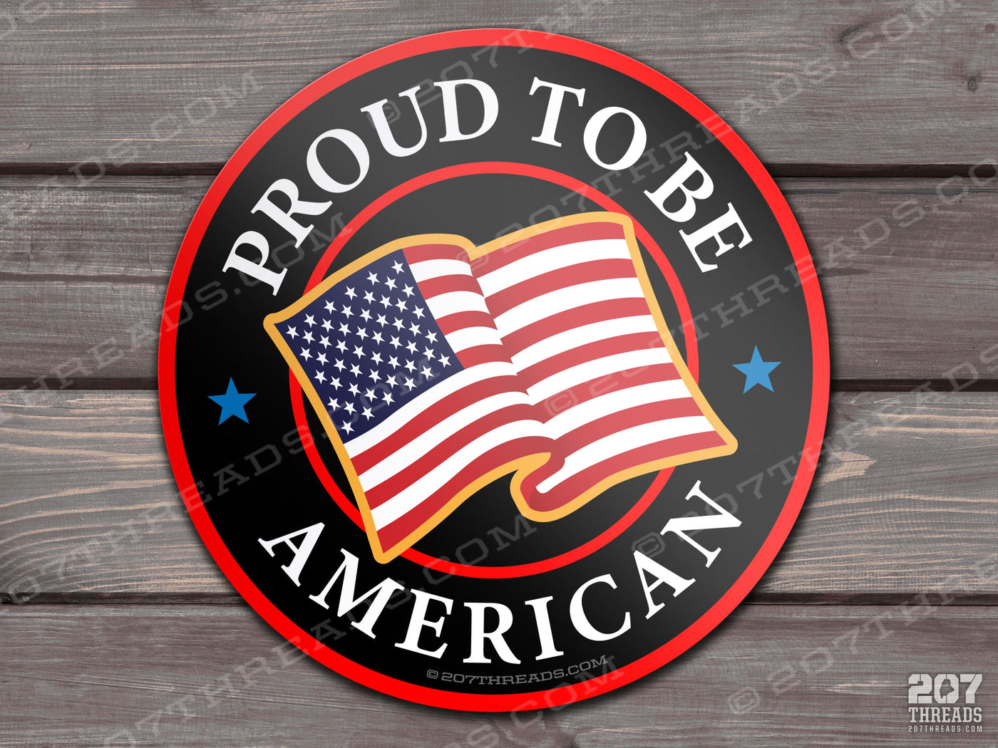 Proud To Be An American Waving American Flag Patriotic USA 1776 Stars & Stripes Red White & Blue, Patriotism 2nd Amendment Decals & Stickers 