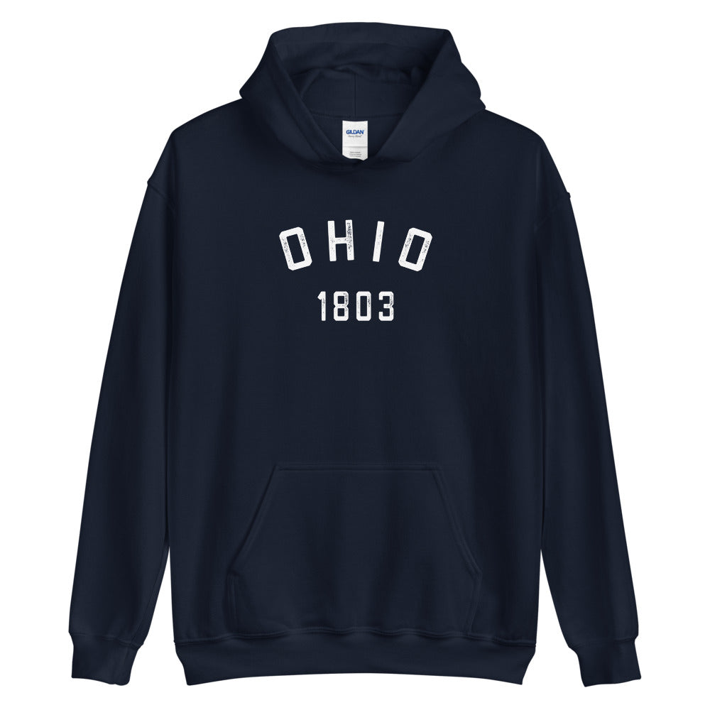 Navy Retro Vintage Ohio Hoodie | 1803 Ohio Statehood Date Sweatshirt