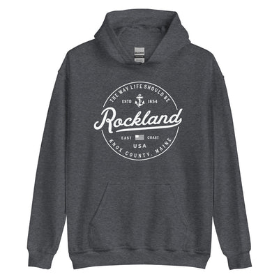 Rockland Sweatshirt - Maine Travel Vacation Logo Souvenir Hoodie