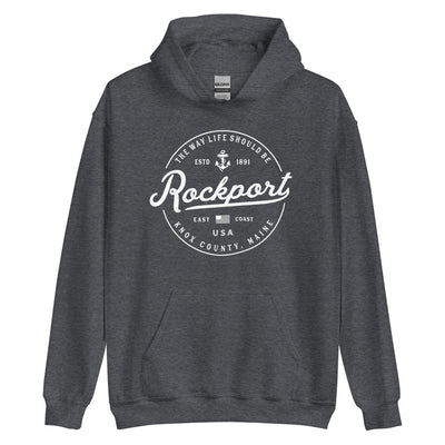 Rockport Sweatshirt - Maine Travel Vacation Logo Souvenir Hoodie