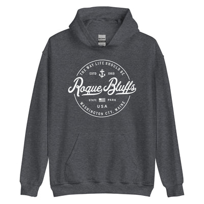 Roque Bluffs Sweatshirt - Maine Travel Vacation Logo Souvenir Hoodie