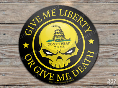 Skull Don't Tread On Me Stickers Gadsden Flag Decals American Patriotic Rattlesnake Yellow Black Constitution Liberty or Death USA Punisher