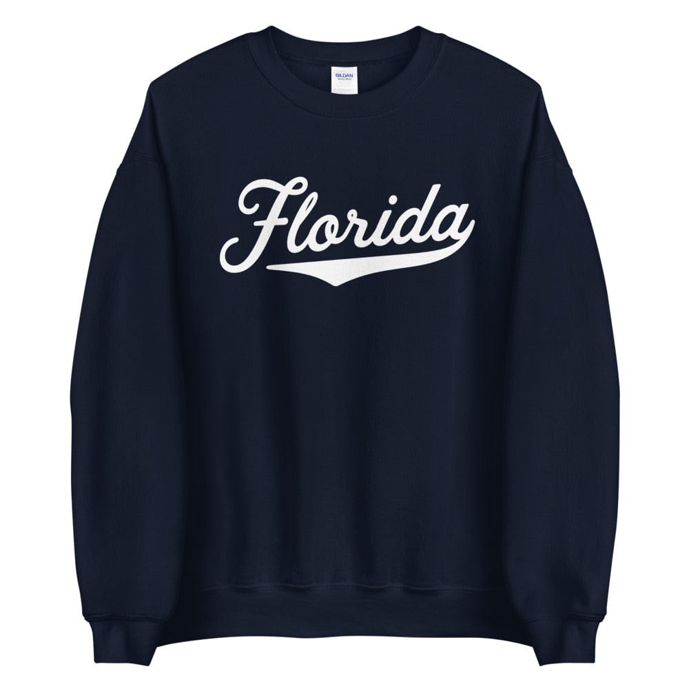 Navy Blue Women's Florida Sweatshirt | FL Florida Baseball Script Logo
