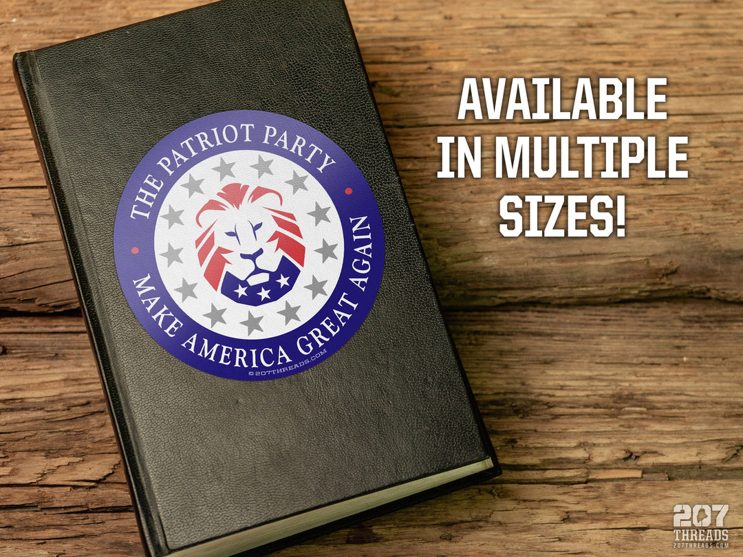 The Patriot Party Sticker Trump USA MAGA 2024 Lion American Patriotic 1776 Decal Make America Great Again Constitution We The People Forever