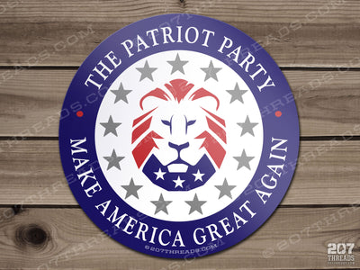 The Patriot Party Sticker Trump USA MAGA 2024 Lion American Patriotic 1776 Decal Make America Great Again Constitution We The People Forever