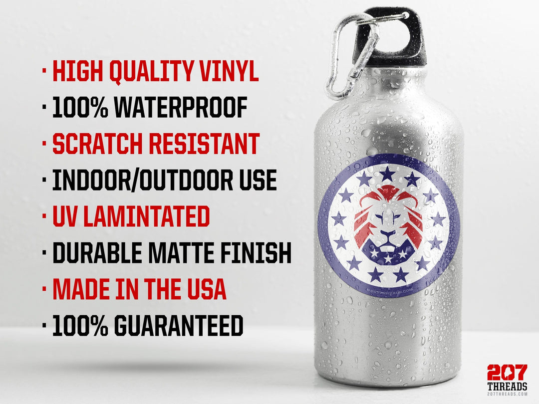 Trump Lion MAGA Sticker, 13 Stars American Patriotic Decal, Make America Great Again Constitution We The People Forever USA Patriot Blue Red