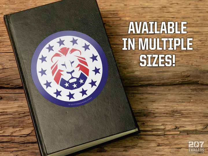 Trump Lion MAGA Sticker, 13 Stars American Patriotic Decal, Make America Great Again Constitution We The People Forever USA Patriot Blue Red