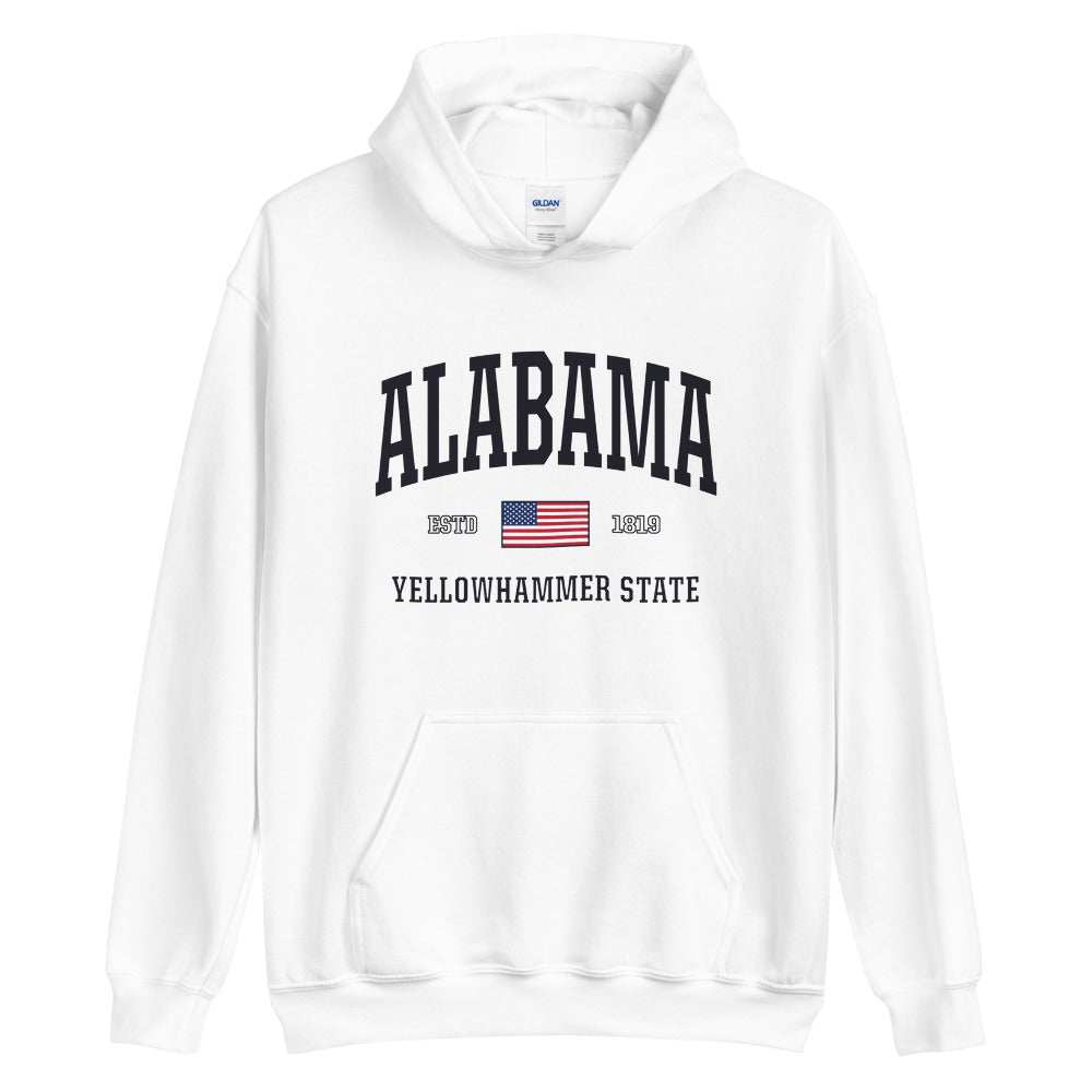 USA Alabama Hoodie Sweatshirt | Patriotic American Flag AL Hooded Sweatshirt