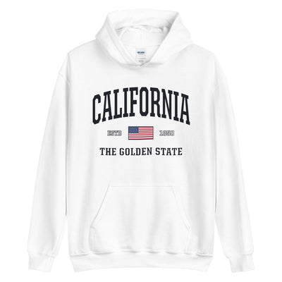 USA California Hoodie Sweatshirt | Patriotic American Flag CA Hooded Sweatshirt