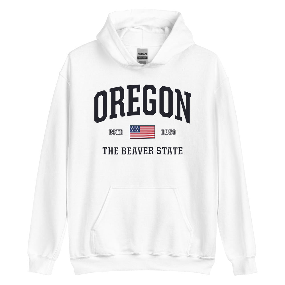 USA Oregon Hoodie Sweatshirt | Patriotic American Flag OR Hooded Sweatshirt