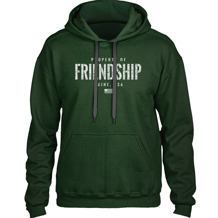 Vintage Property of Friendship Maine - Distressed Stencil Style Text - Heavy & Warm Unisex Hoodie - 207 Threads