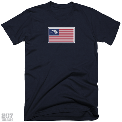 Wet Fly Fishing USA Flag T-Shirt - 207 Threads
