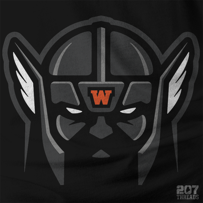 Winslow Raiders Sweatshirt - Dark Raider Head Logo - Cozy & Warm Heavy Hoodie (Unisex) - 207 Threads