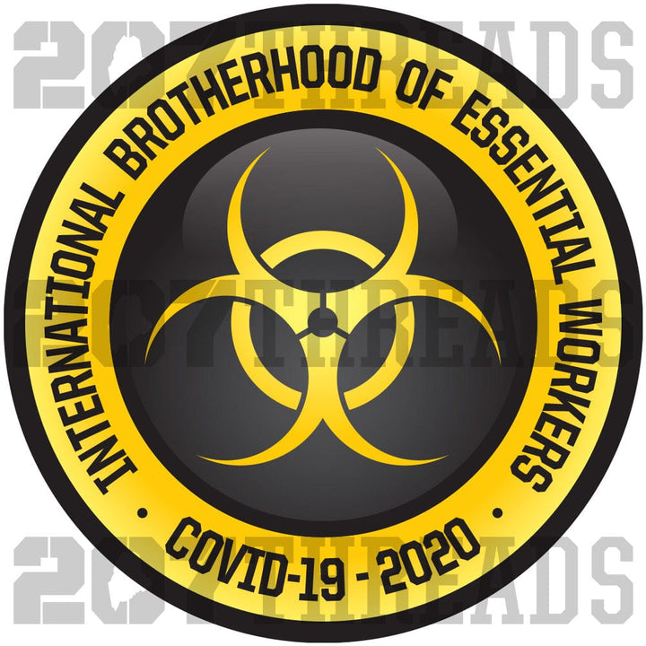 Yellow Toxic Radioactive Symbol International Brotherhood of Essential Workers Hard Hat Stickers - Covid-19 2020! - 207 Threads