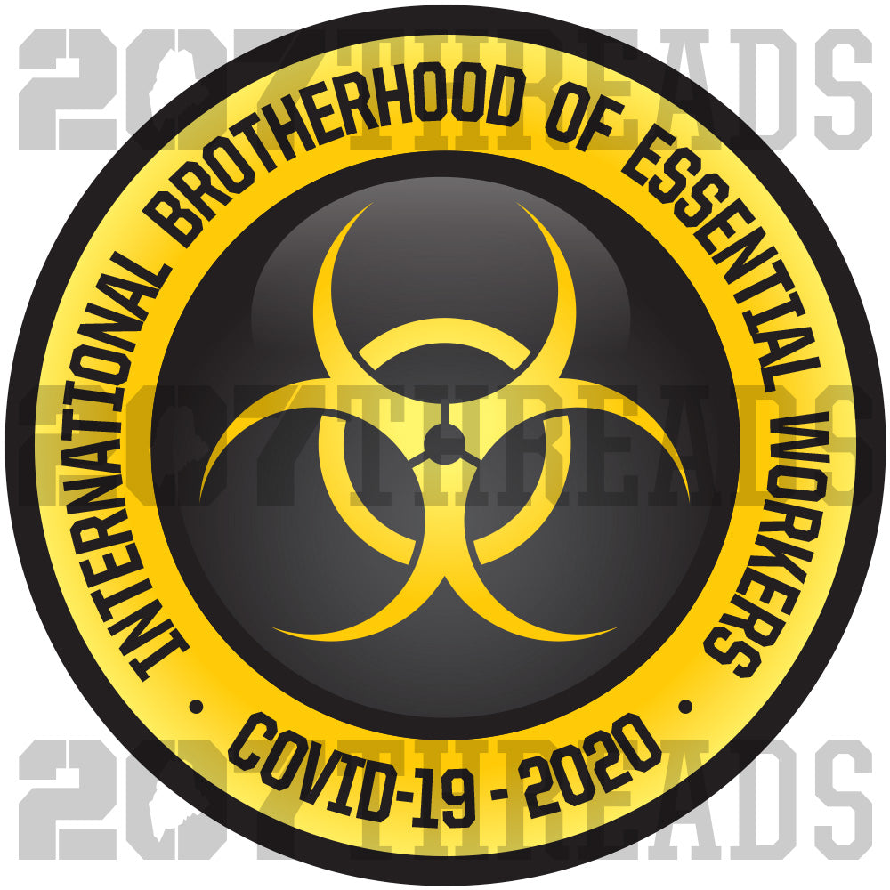 Yellow Toxic Radioactive Symbol International Brotherhood of Essential Workers Hard Hat Stickers - Covid-19 2020! - 207 Threads