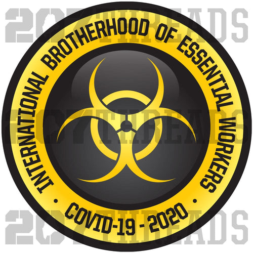 Yellow Toxic Radioactive Symbol International Brotherhood of Essential Workers Hard Hat Stickers - Covid-19 2020!
