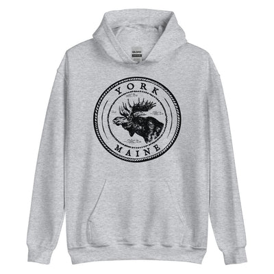 York Moose Sweatshirt | Vintage Maine Moose Art Hoodie