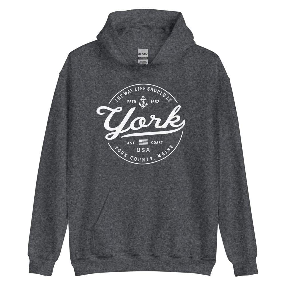 York Sweatshirt - Maine Travel Vacation Logo Souvenir Hoodie